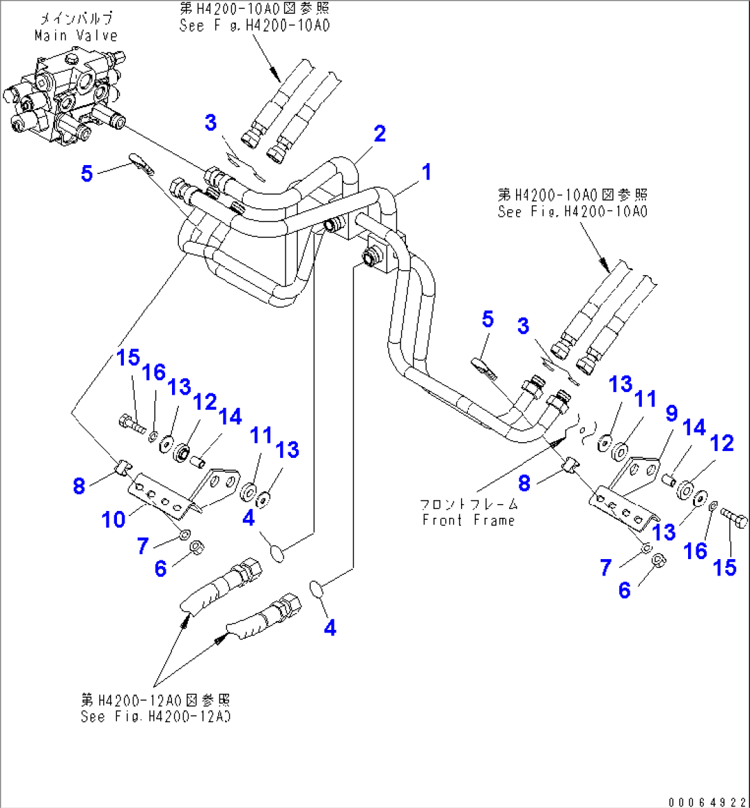 HYDRAULIC PIPING (LIFT CYLINDER LINE) (FOR E.C.S.S)