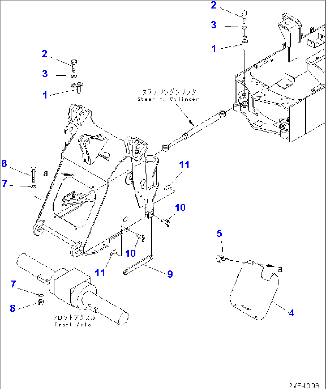 LOCK AND COVER (FRONT AND REAR FRAME) (FOR 3-SPOOL CONTROL VALVE)