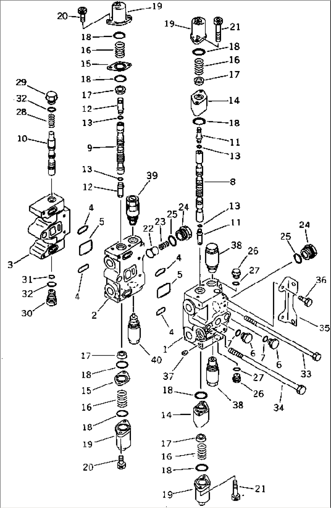 CONTROL VALVE¤ L.H. (F-R LEFT¤ ARM¤ SWING COMPRENSATED) (2/4)(#1213-)