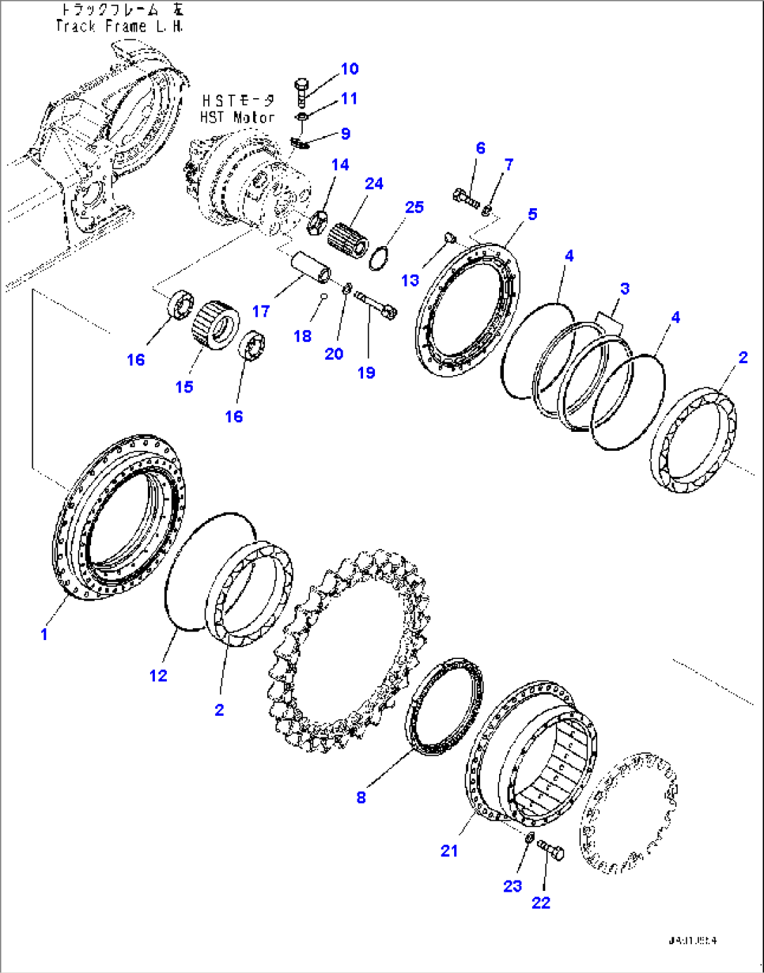 Final Drive, PLUS Type Track Shoe, With Segmented Teeth, Hub, L.H. (#B60001-)