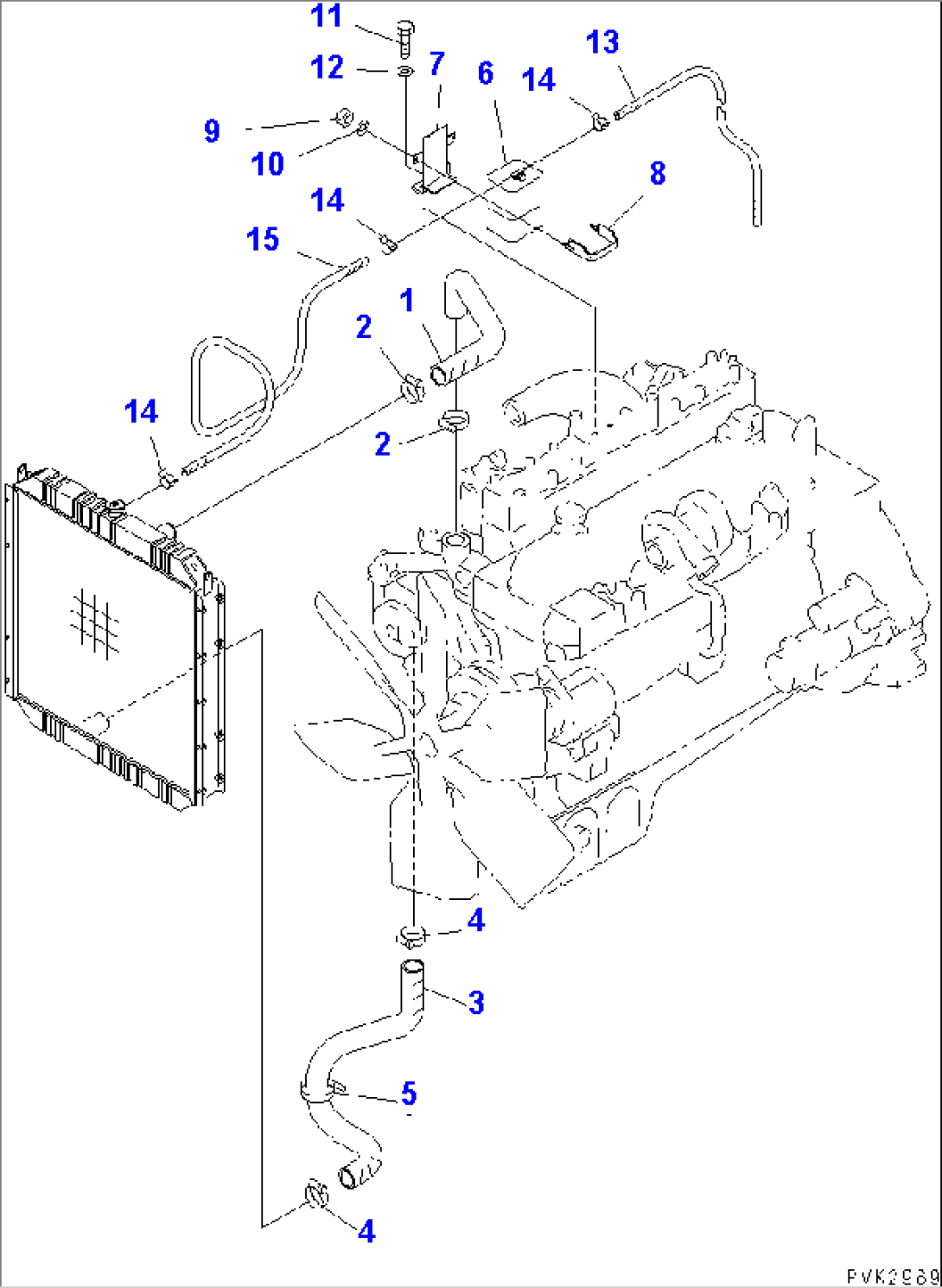 COOLING (RADIATOR PIPING AND SUB TANK)