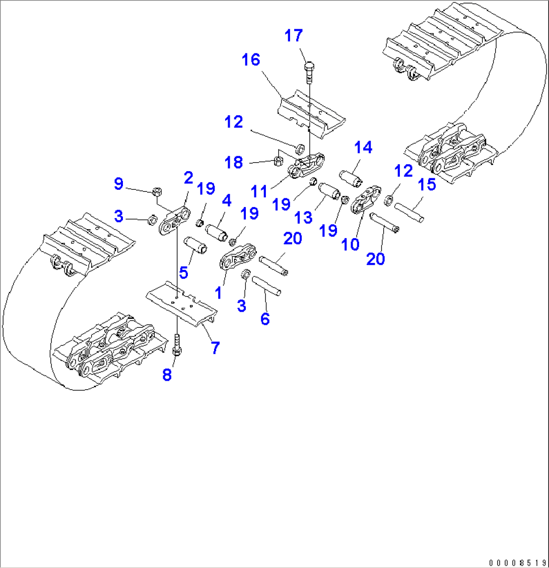 TRACK SHOE (MASTER PIN TYPE) (SINGLE GROUSER) (330MM WIDE)(#41001-41196)