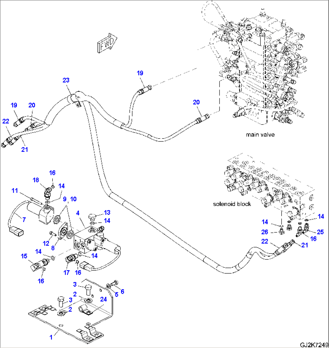 ONE-PIECE BOOM/ONE ATTACHMENT - PROP CONTROL LINE