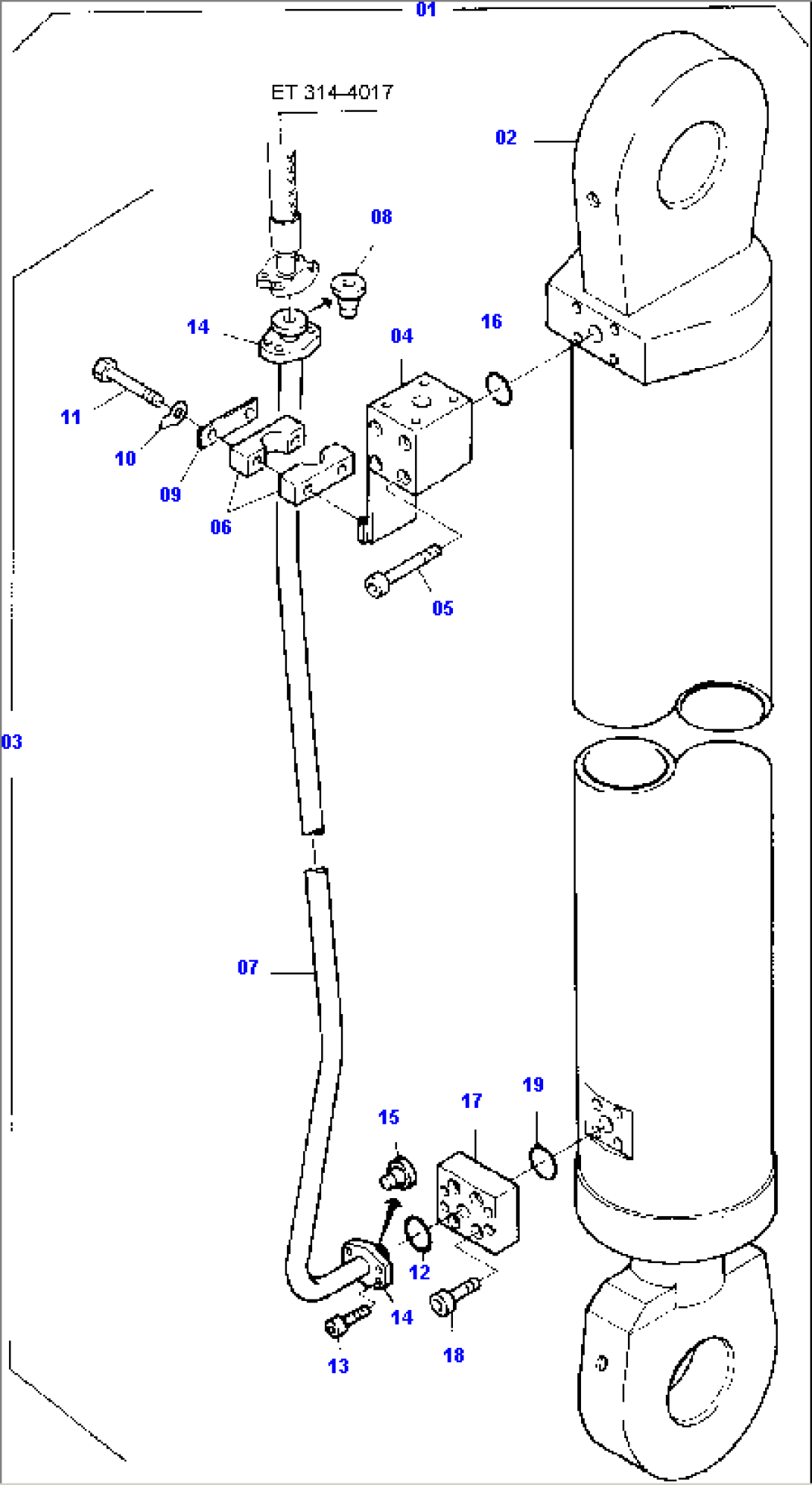 Stick Cylinder with Piping, R.H. and L.H.