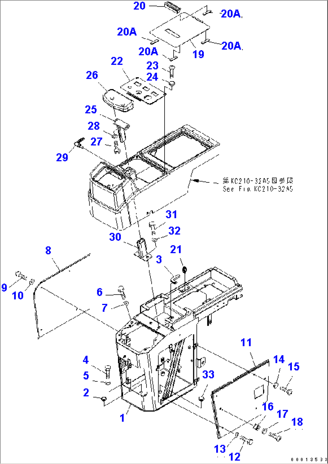 FLOOR (CONSOLE BOX) (R.H.) (2-LEVER) (FOR EXCEPT JAPAN)