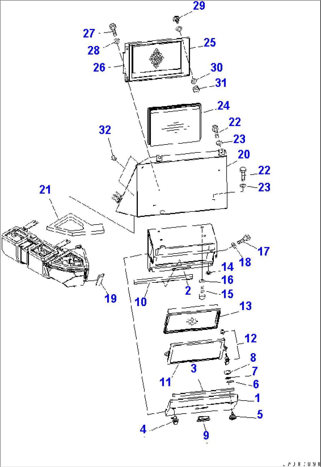 ROPS CAB (AIR CONDITIONER) (FILTER) (MONOCOQUE TYPE)(#85001-)