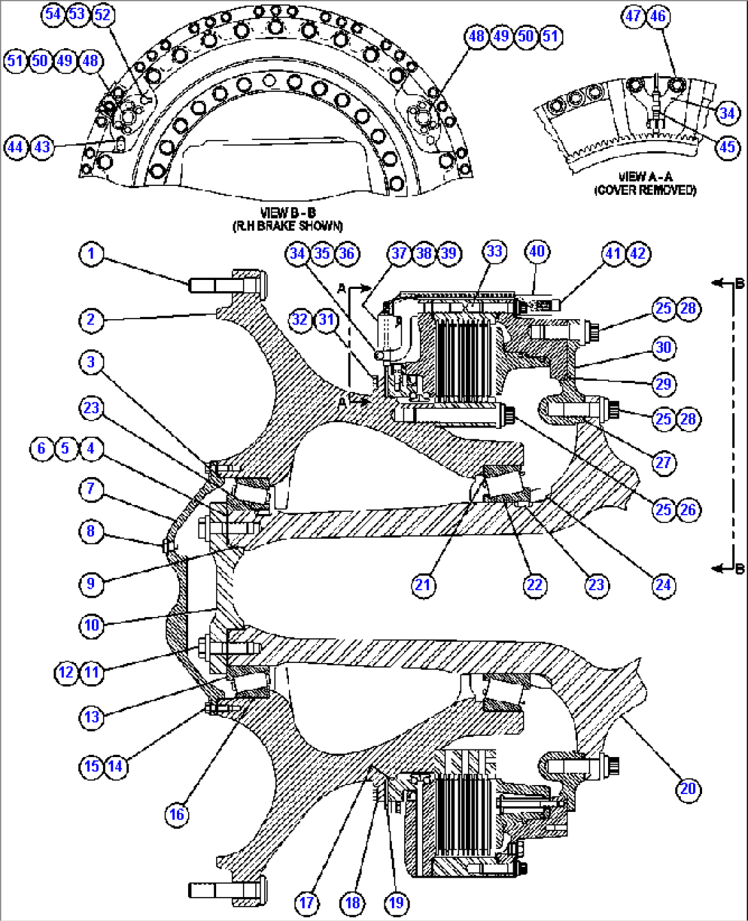 SPINDLE, HUB AND BRAKE ASSEMBLY