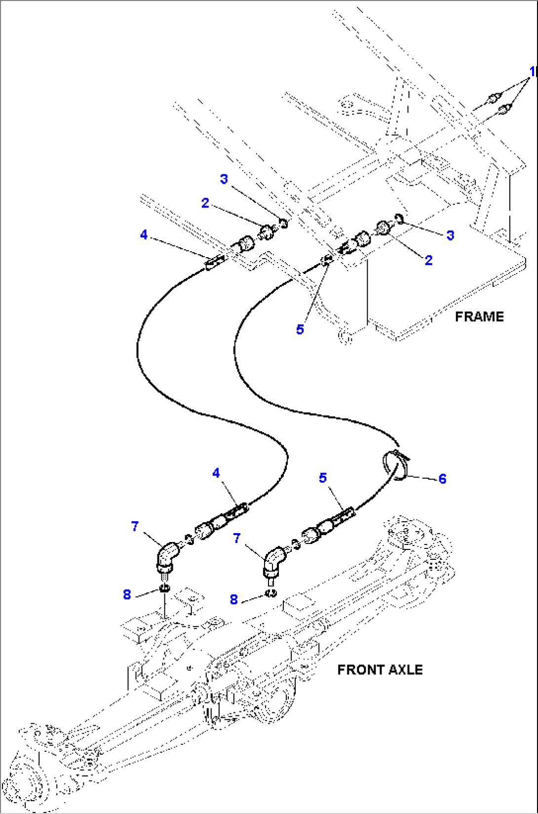 AXLE LUBRICATING PIPING