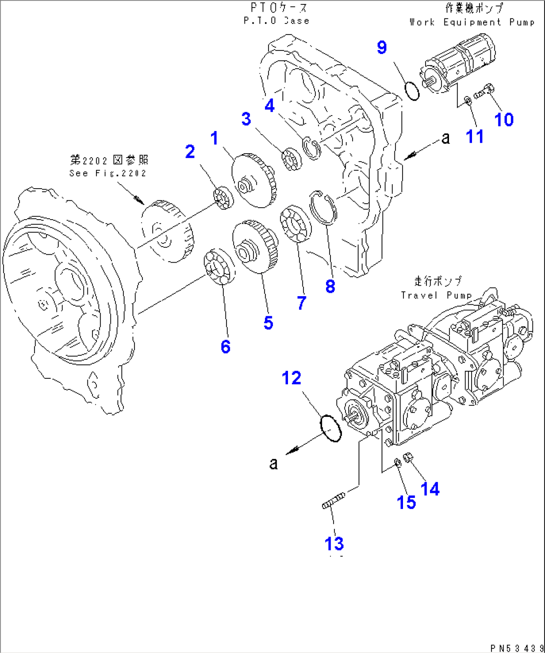 POWER TAKE OFF (4/4) (TRAVEL PUMP GEAR AND WORK EQUIPMENT PUMP GEAR)