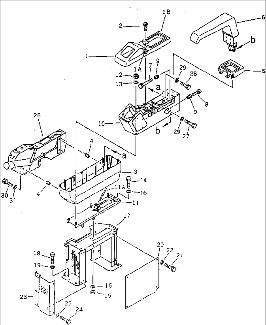 RIGHT STAND AND LEVER (FRONT SIDE) (FOR WRIST CONTROL)(#35001-36613)