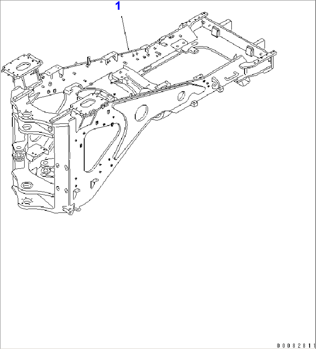 REAR FRAME (WITH HYDRAULIC QUICK COUPLER) (WITH UNDER GUARD)(#50001-.)