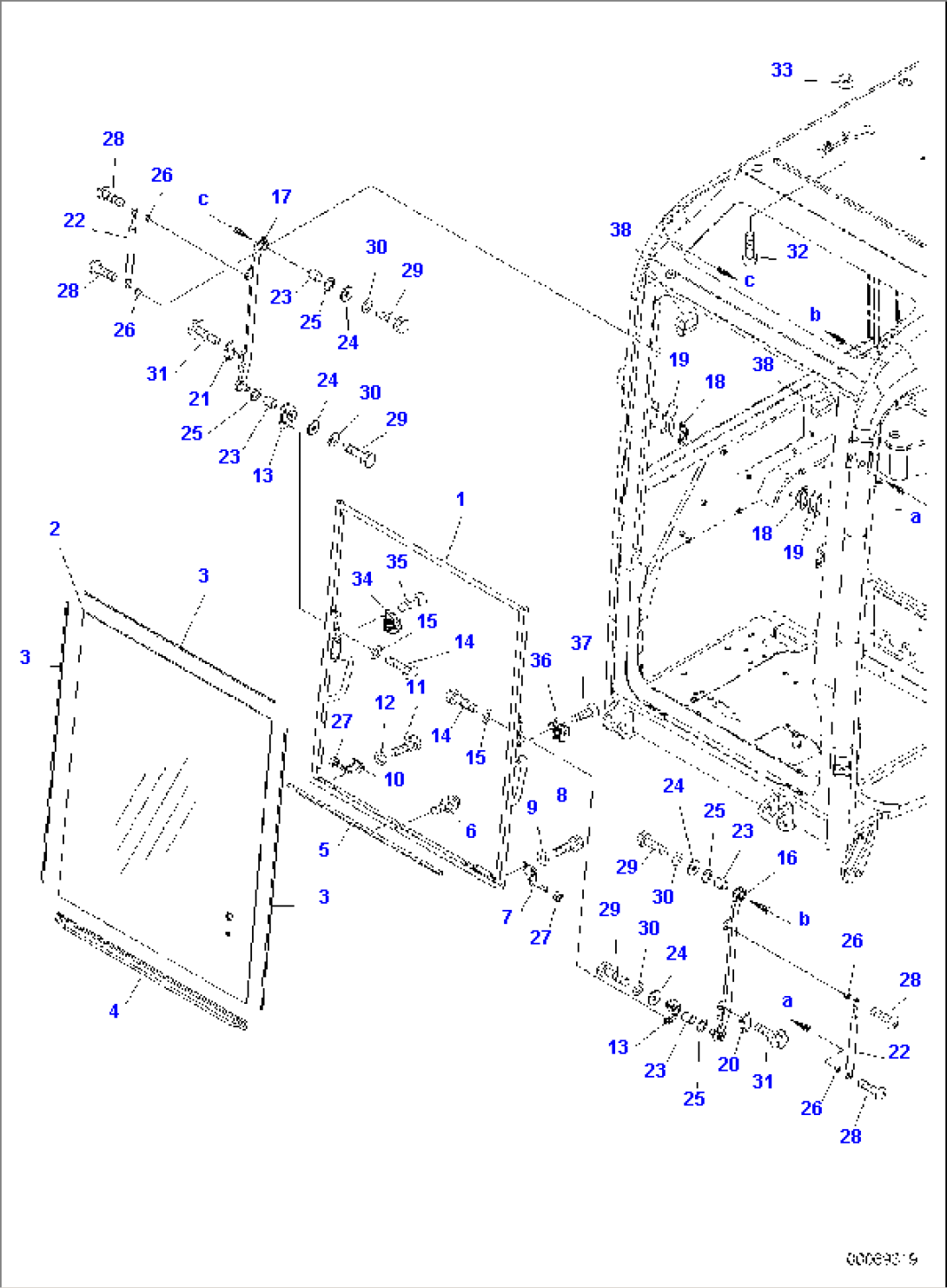 CAB, 1-ATTACHMENT, FRONT WINDOW