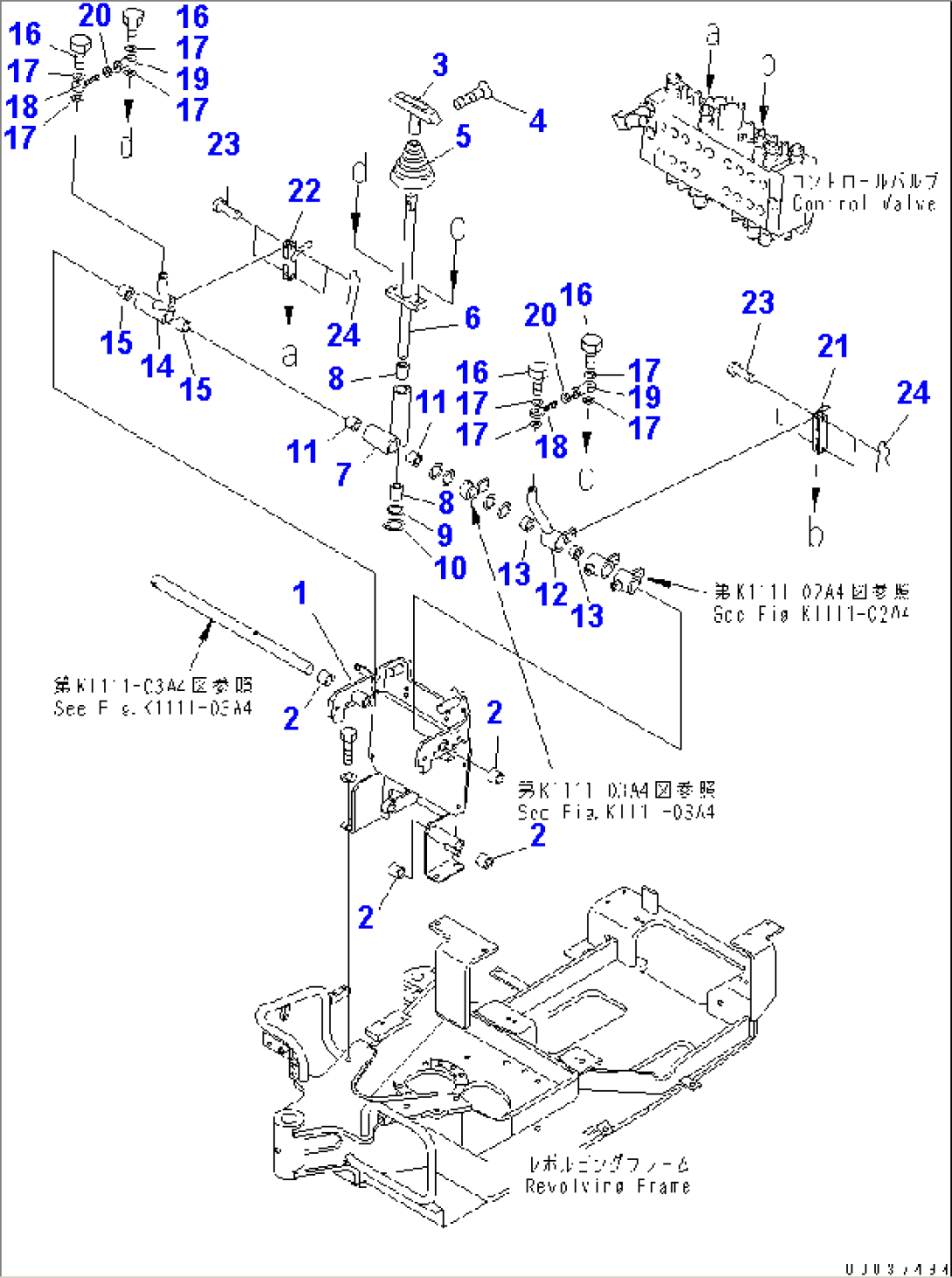 MAIN CONTROL LEVER (BRACKET AND TRAVEL)
