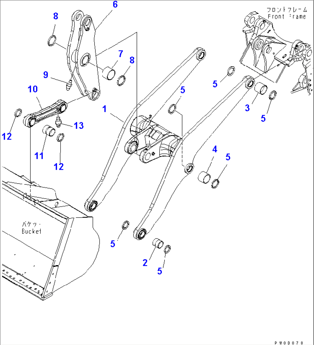 LIFT ARM AND BELLCRANK (WITH 3-SPOOL VALVE)