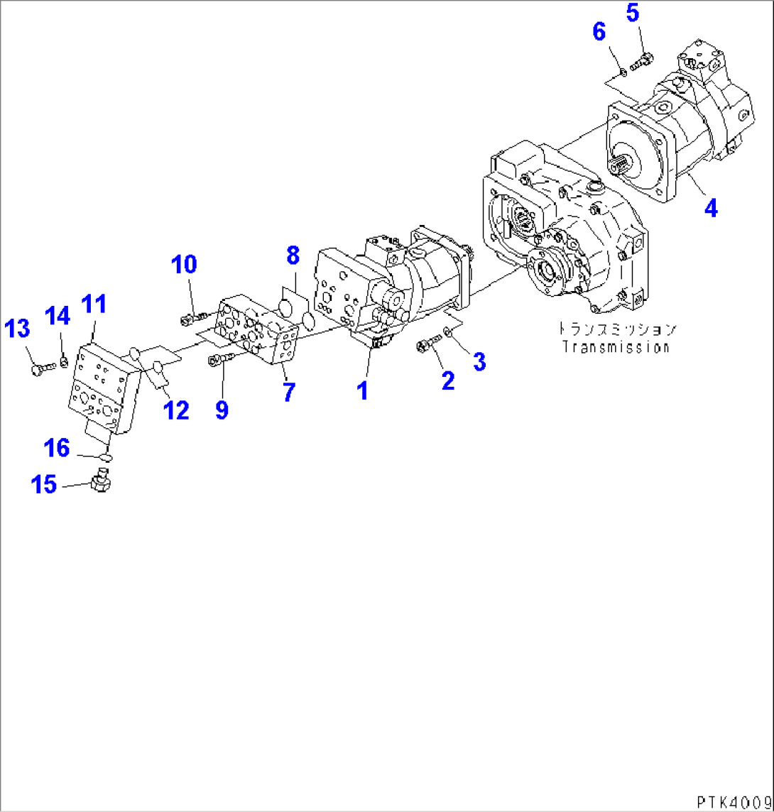 TRAVEL MOTOR AND MOUNTING PARTS