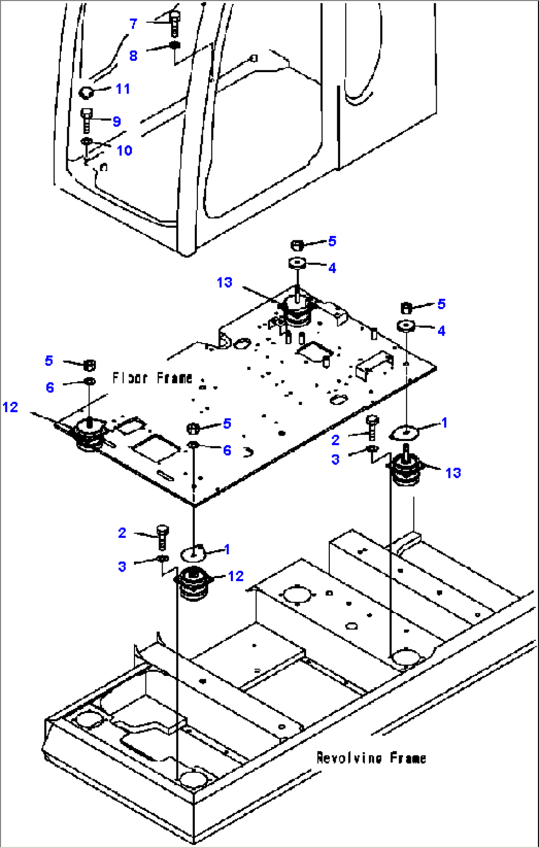 FIG. K1110-01A9 FLOOR FRAME - MOUNTING