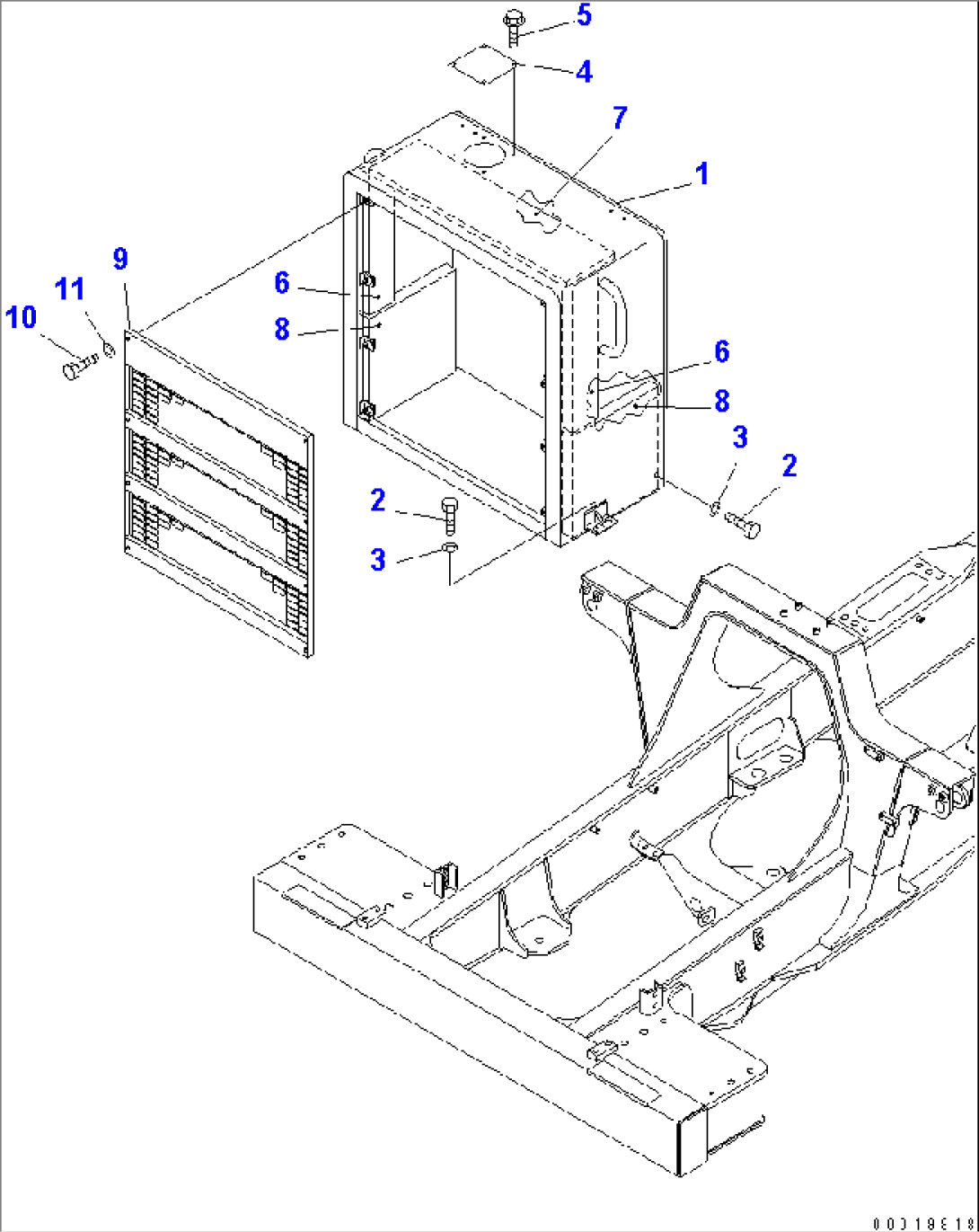 RADIATOR GUARD (FOR ENGINE SIDE COVER) (1/2)(#1601-)