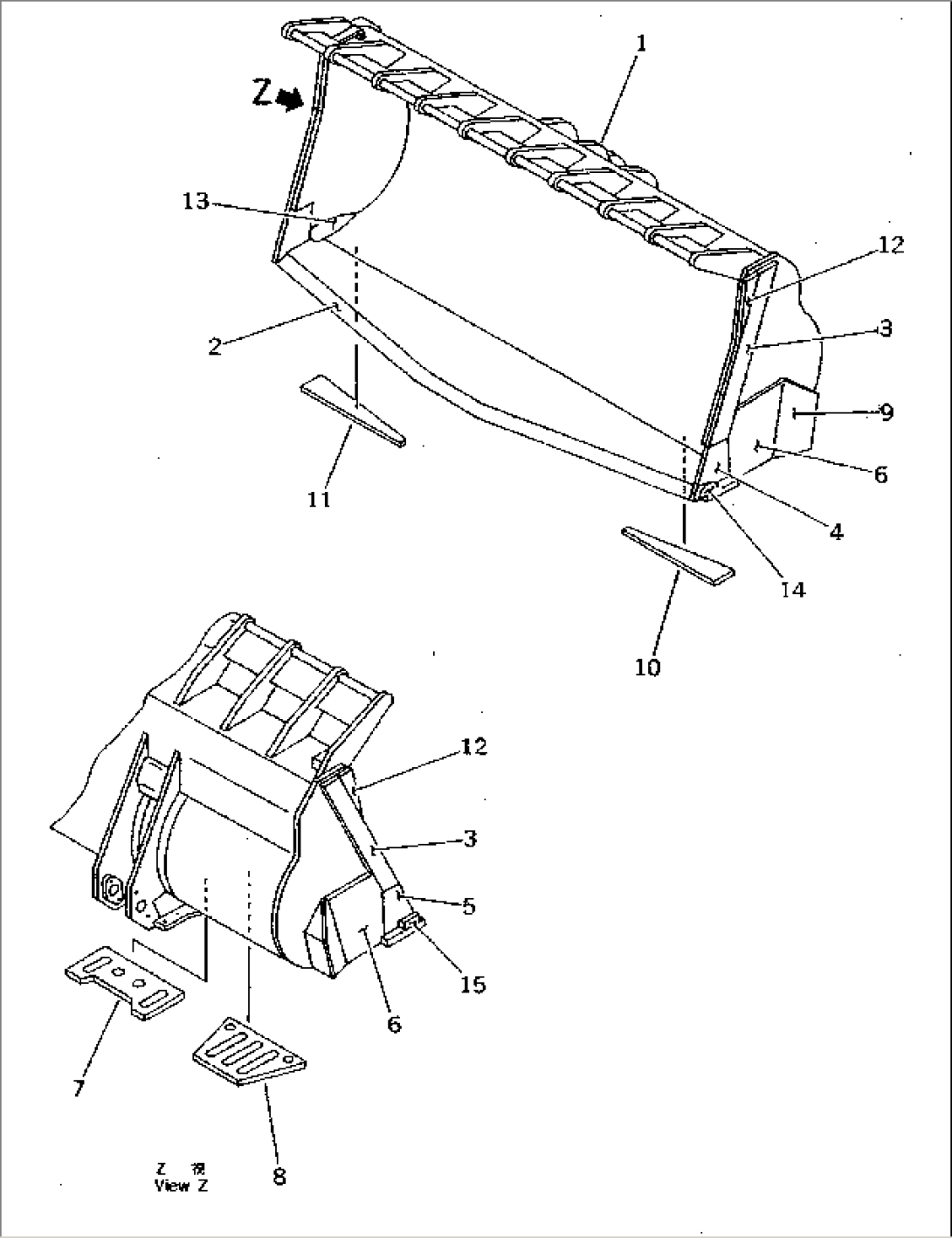 BUCKET¤ 10.5M3 (SPADE NOSE) (WITHOUT TOOTH)