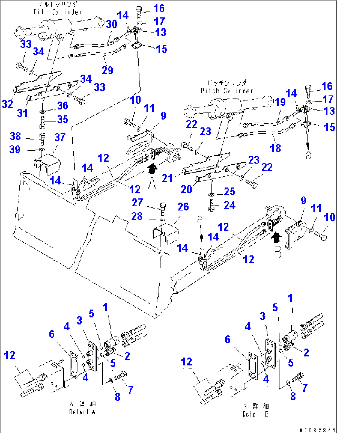 POWER TILT PITCH DOZER LINE (SEMI-U) (FOR WIDE GAUGE)