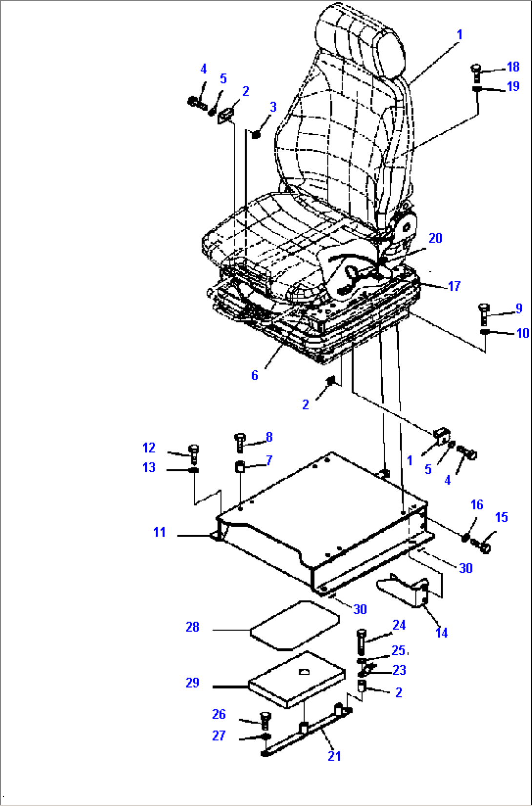 K0110-01A4 OPERATOR SEAT SEAT AND MOUNTING (FOR JOYSTICK STEERING)