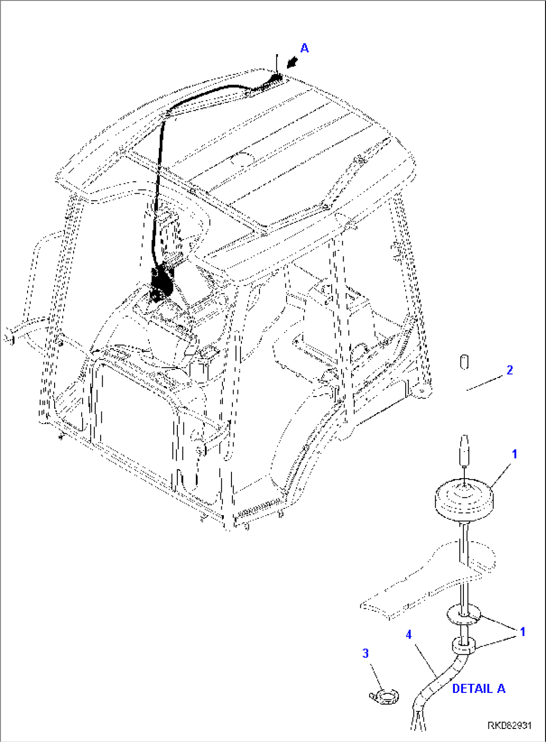 ELECTRICAL SYSTEM (KOMTRAX LINE) (FOR CAB) (ORBCOMM TYPE) (1/2)