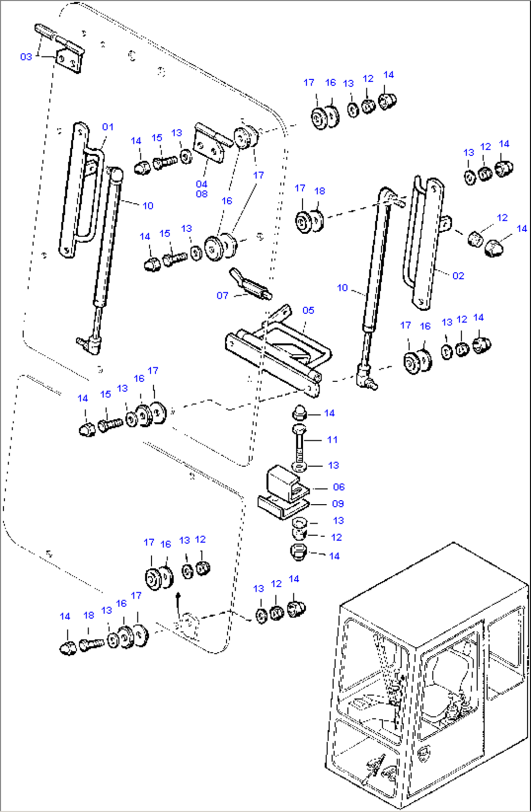 Shoes and Mounting Parts on Front Window Glasses