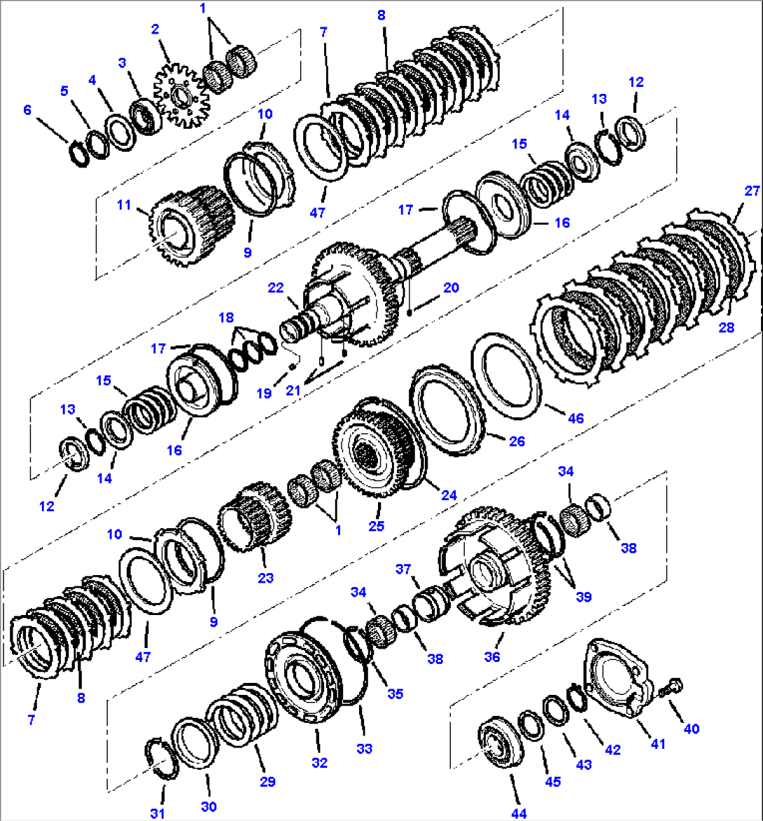 FIG. F3240-01A0 TRANSMISSION - 1ST, 3RD, AND 4TH GEAR CLUTCHES
