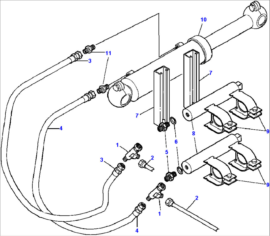 DRAWBAR SIDE SHIFT ACCUMULATOR INSTALLATION R.H. AND L.H. 90 DEGREE BLADE SUSPENSION - S/N 203501 AND UP