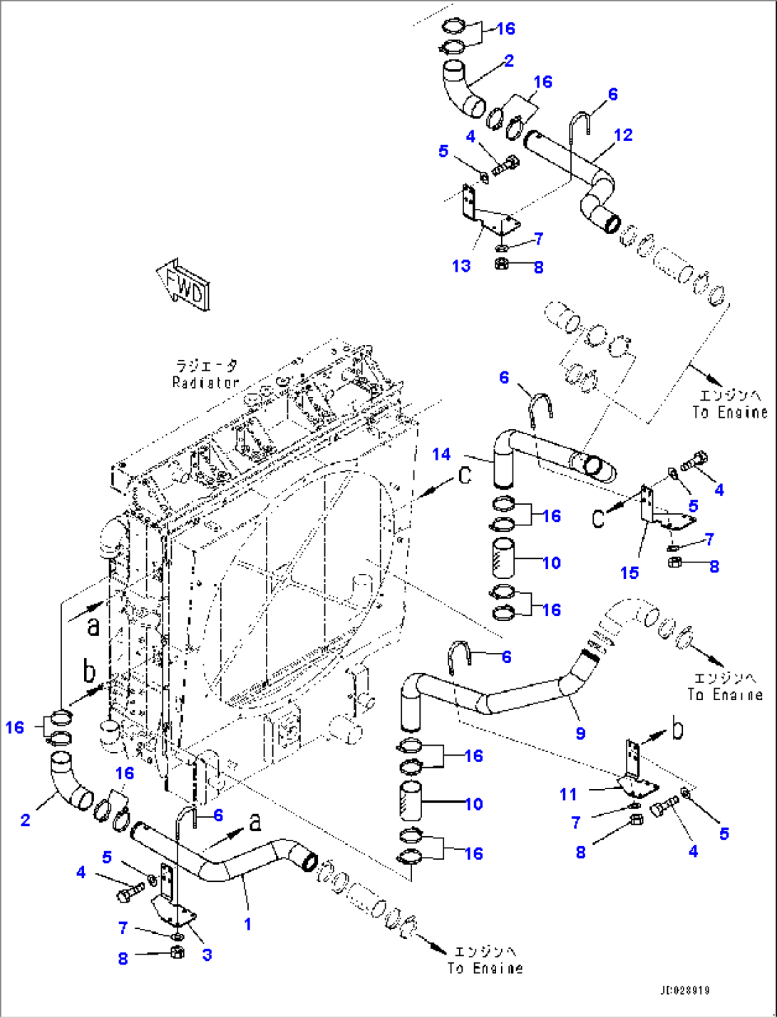 Cooling System, Coolant Piping (2/3) (#8832-)