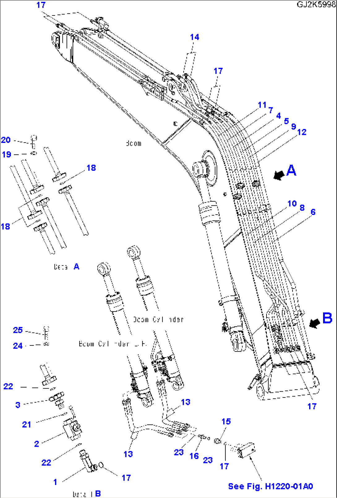 ONE-PIECE BOOM (HYDRAULIC PIPING)