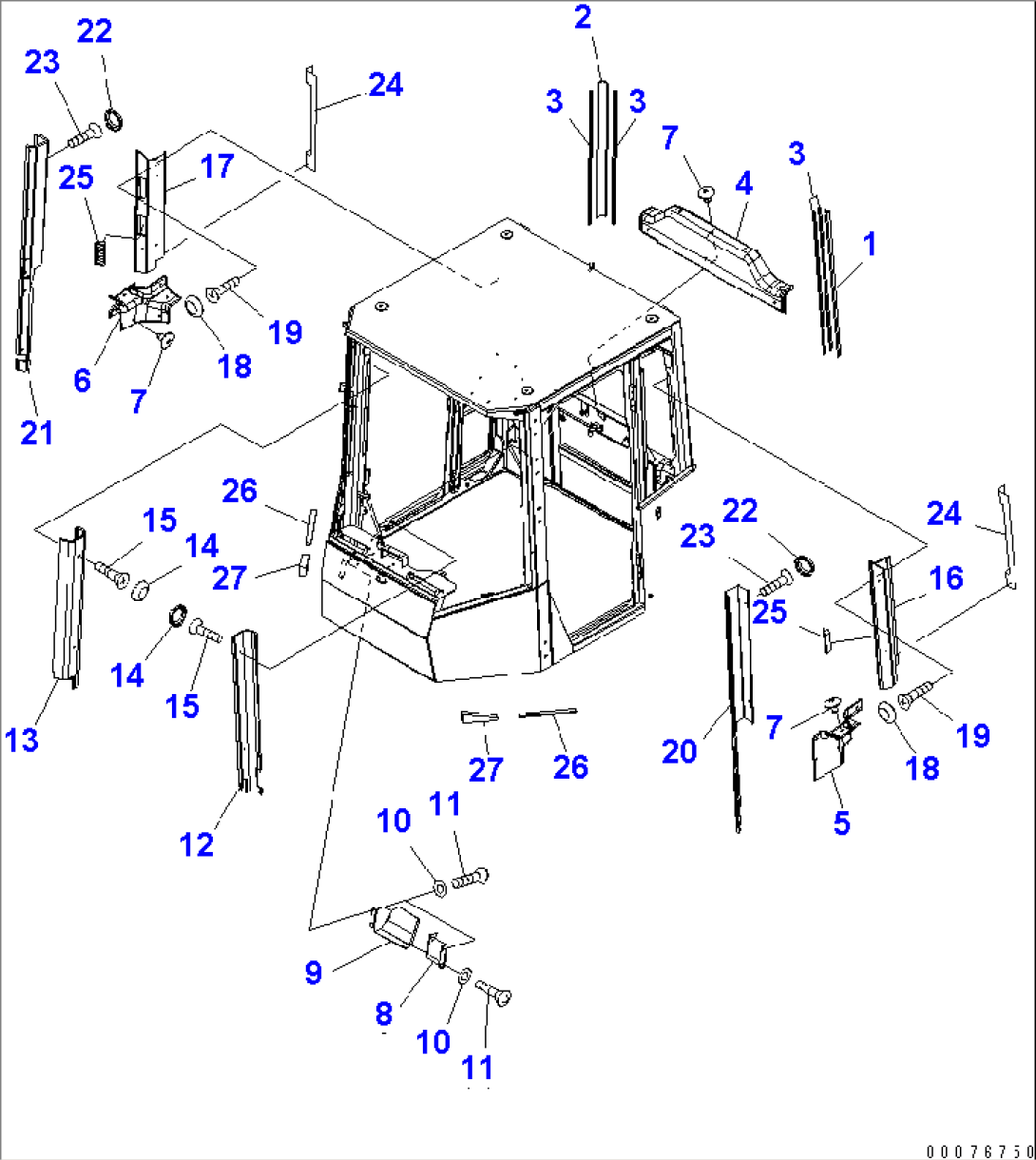 ROPS CAB (INSIDE COVER)(#A37001-A37046)