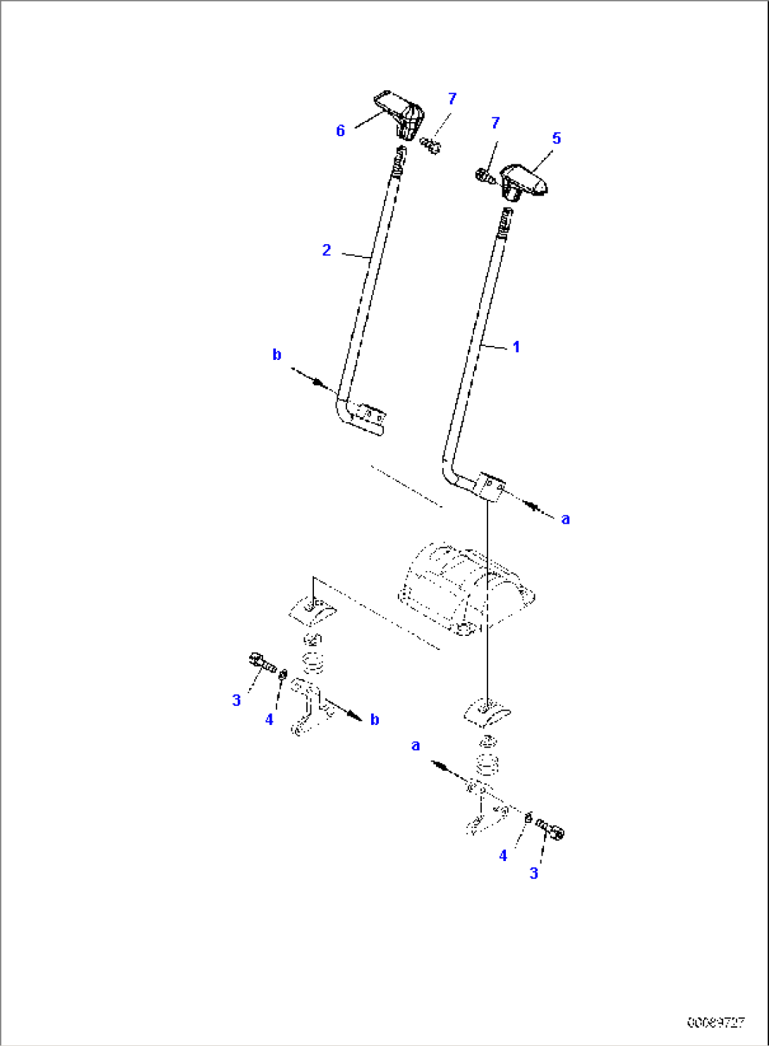 FLOOR FRAME, TRAVEL CONTROL LEVER