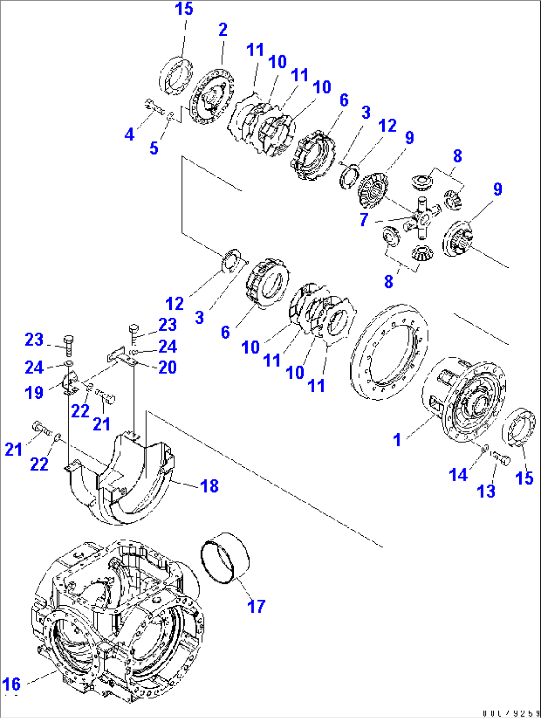 REAR AXLE (DIFFERENTIAL¤ 2/2) (WITH LIMITED SLIP DIFFERENTIAL)(#66001-85030)