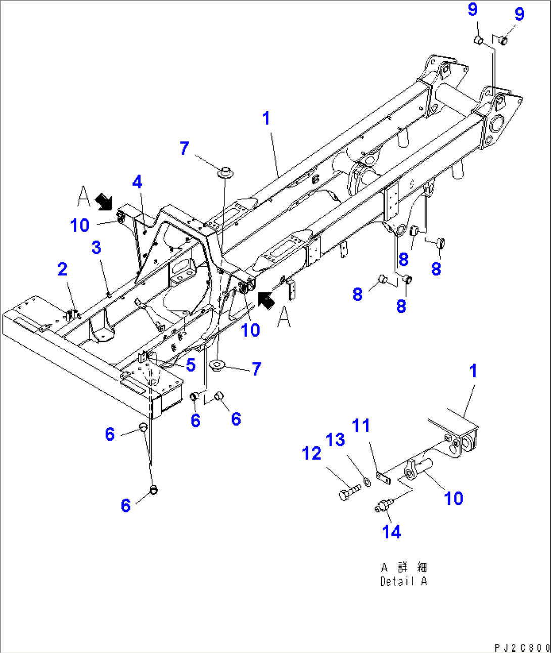 MAIN FRAME (FOR ENGINE SIDE COVER)(#1201-)