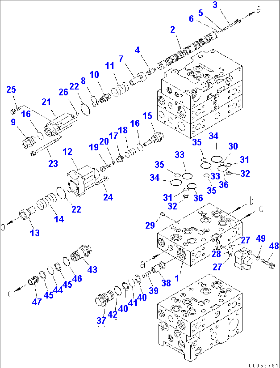 MAIN VALVE (3-SPOOL) (6/10)(#85001-)