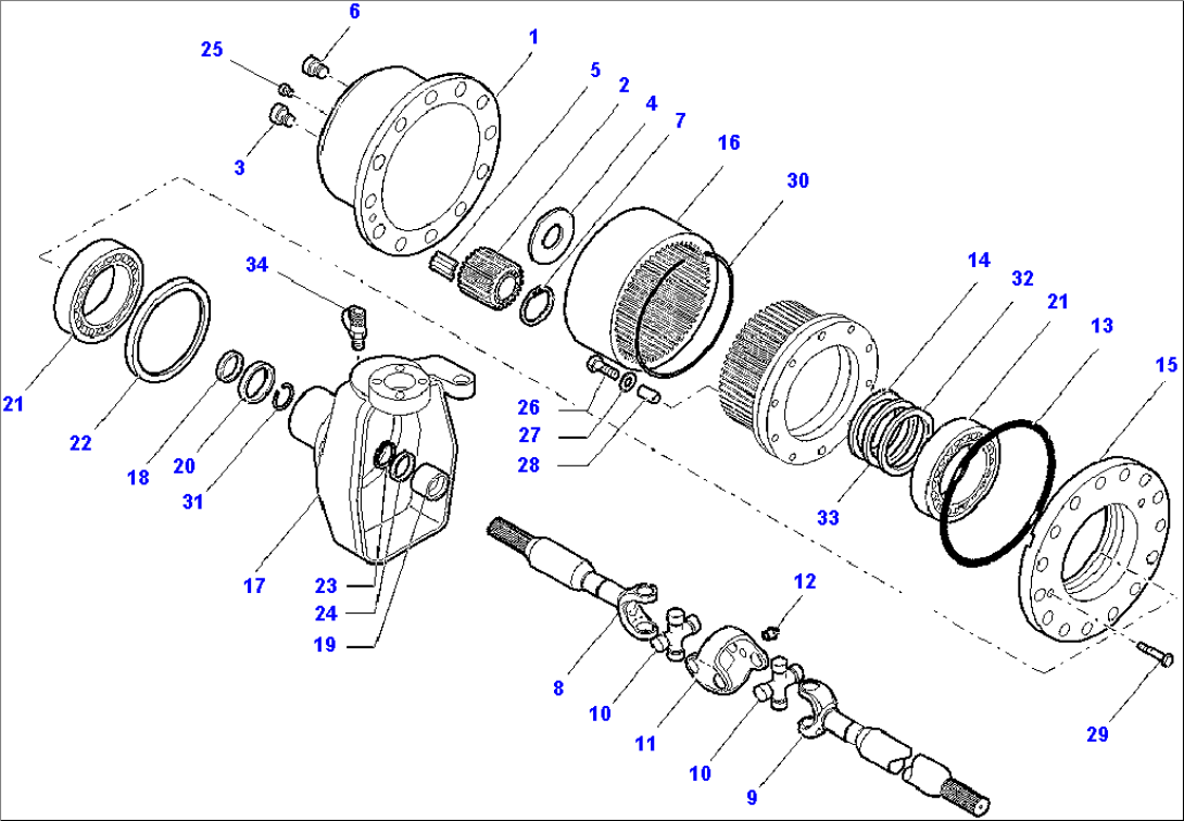 FRONT AXLE (3/6) (2.50M WIDTH)