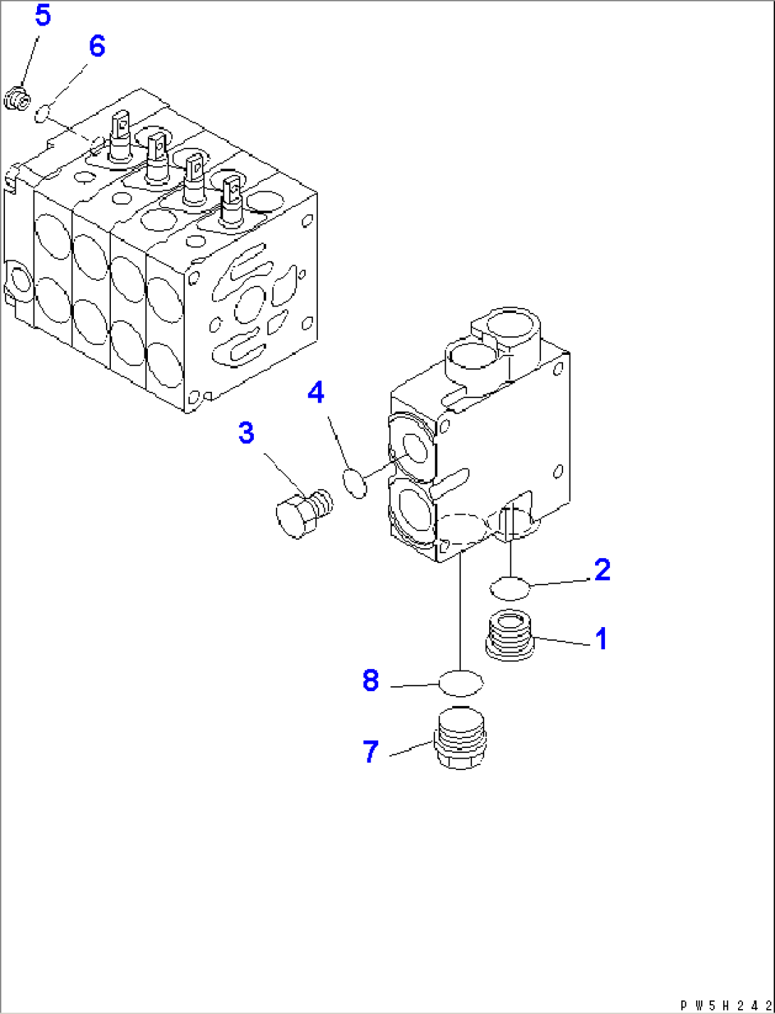 CONTROL VALVE (4-SPOOL) (5/5) (L.H.)