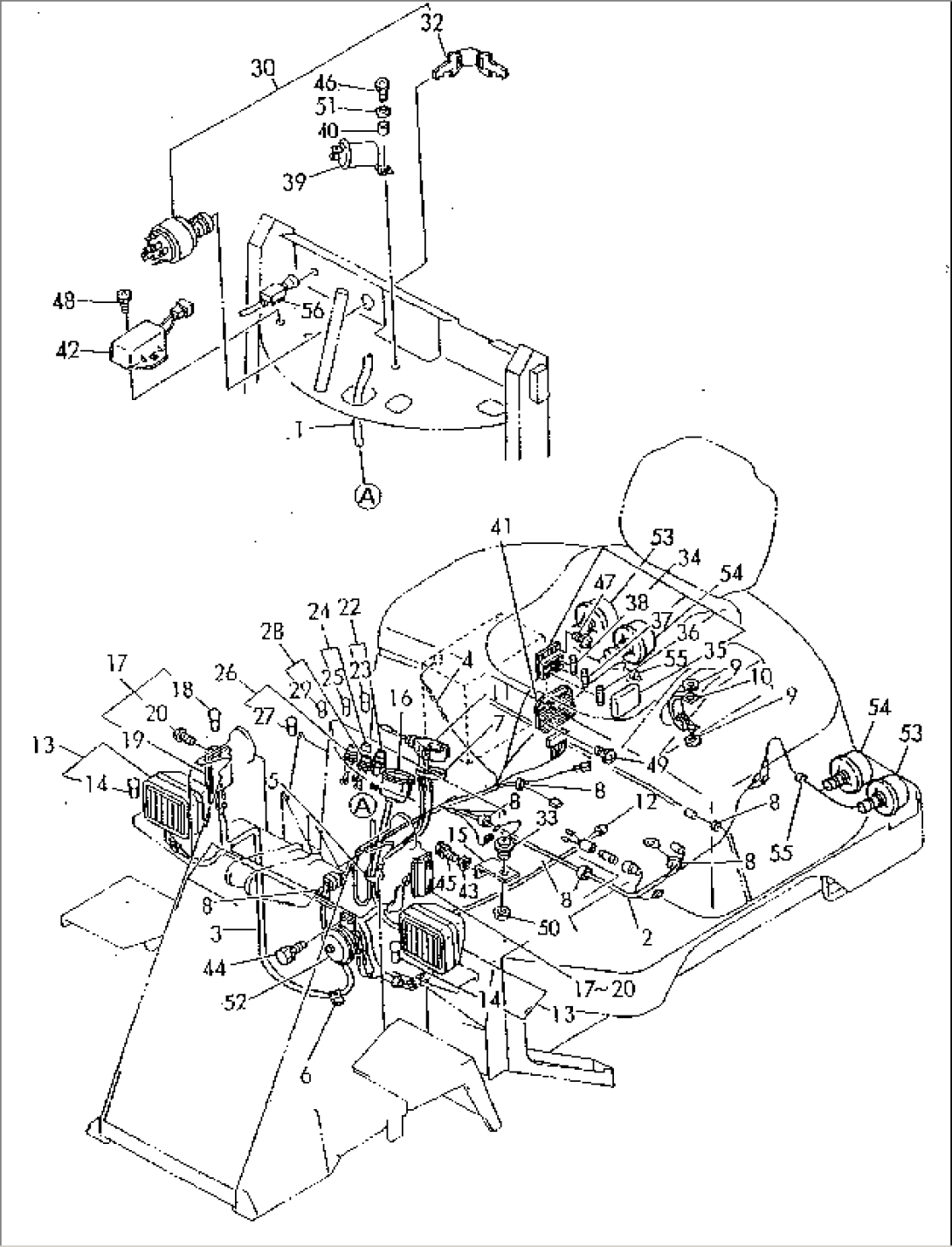 ELECTRICAL SYSTEM (INSTRUMENT PANEL LINE¤FRONT LINE¤REAR LINE¤ LAMP¤TACHOMETER¤STARTING SWITCH)