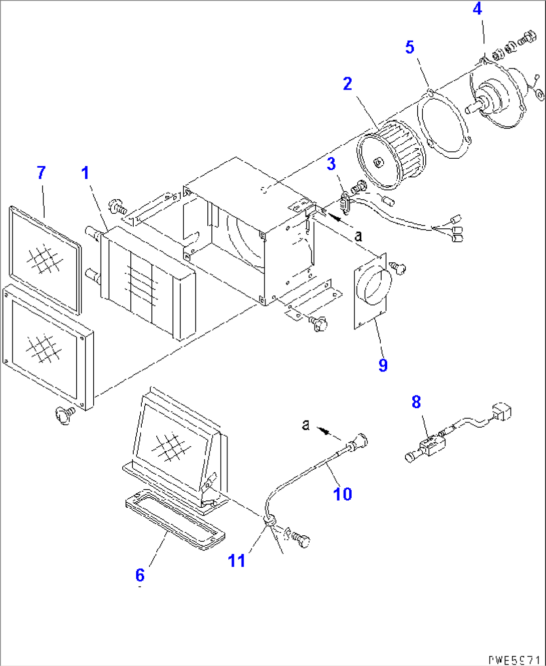 HEATER AND DEFROSTER (CAR HEATER UNIT)(#54001-54103)