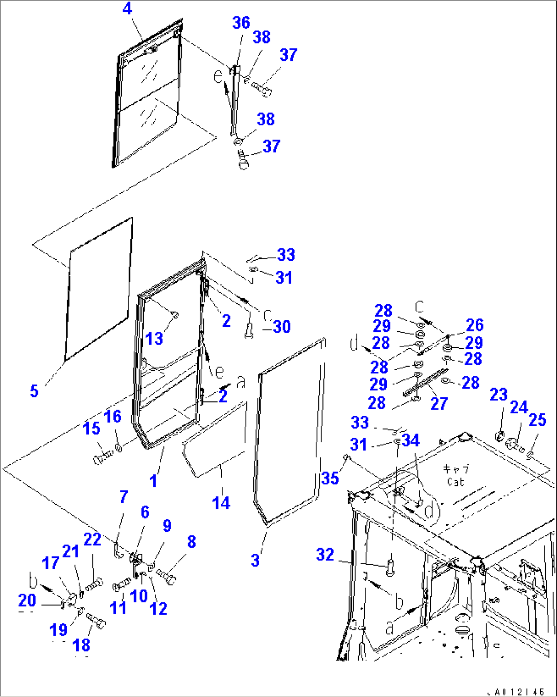 ROPS CAB (DOOR R.H.) (FOR SASH) (MONOCOQUE TYPE)(#85001-)