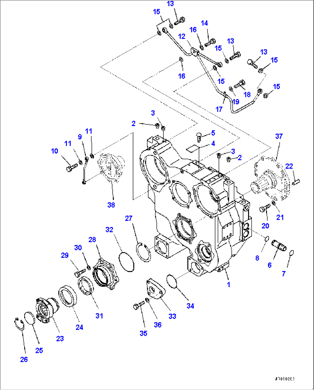 Power Train, Torque Converter Case (#22083-)