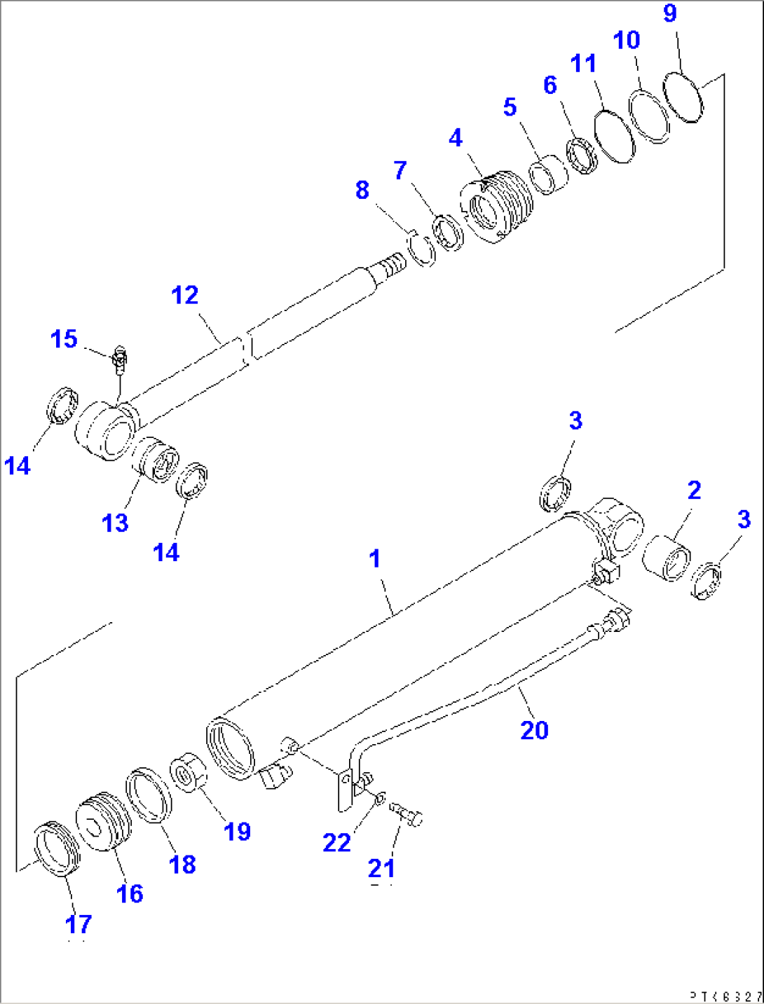 BOOM SWING CYLINDER (INNER PARTS)(#1001-5500)