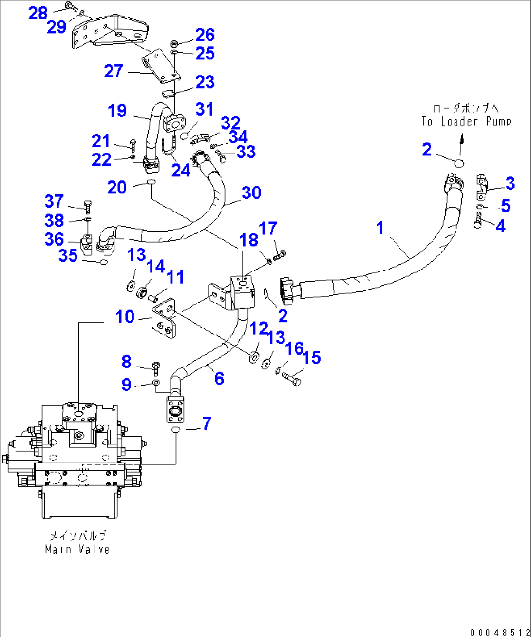 HYDRAULIC PIPING (DELIVERY LINE HOSE) (FOR BRAKE COOLING SYSTEM)(#55001-)