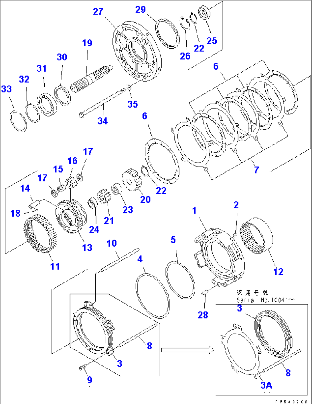 TRANSMISSION (INPUT SHAFT AND REVERSE CLUTCH)(#10001-.)