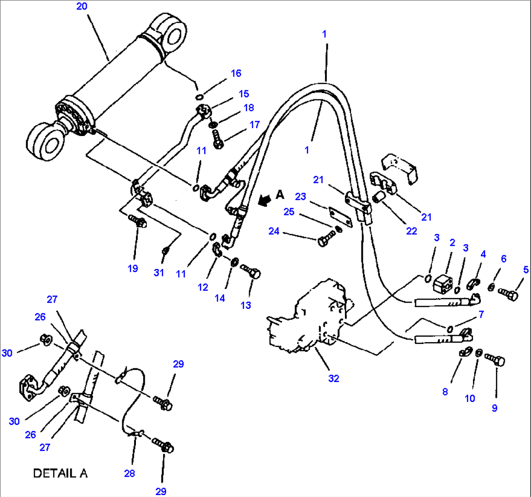 FIG NO. 6421 HYDRAULIC PIPING DUMP CYLINDER