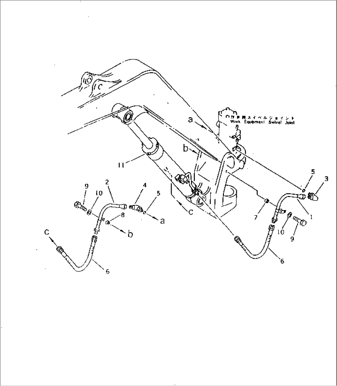 HYDRAULIC PIPING (BOOM CYLINDER LINE) (HOE SIDE)