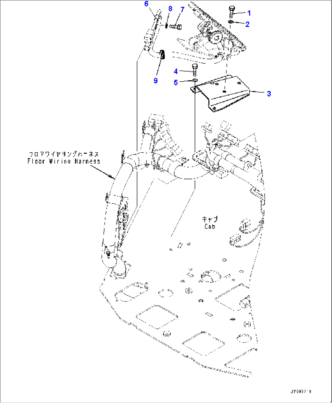 ROPS Canopy and Floor Frame Group, Accelerator Pedal Mounting (#75750-)