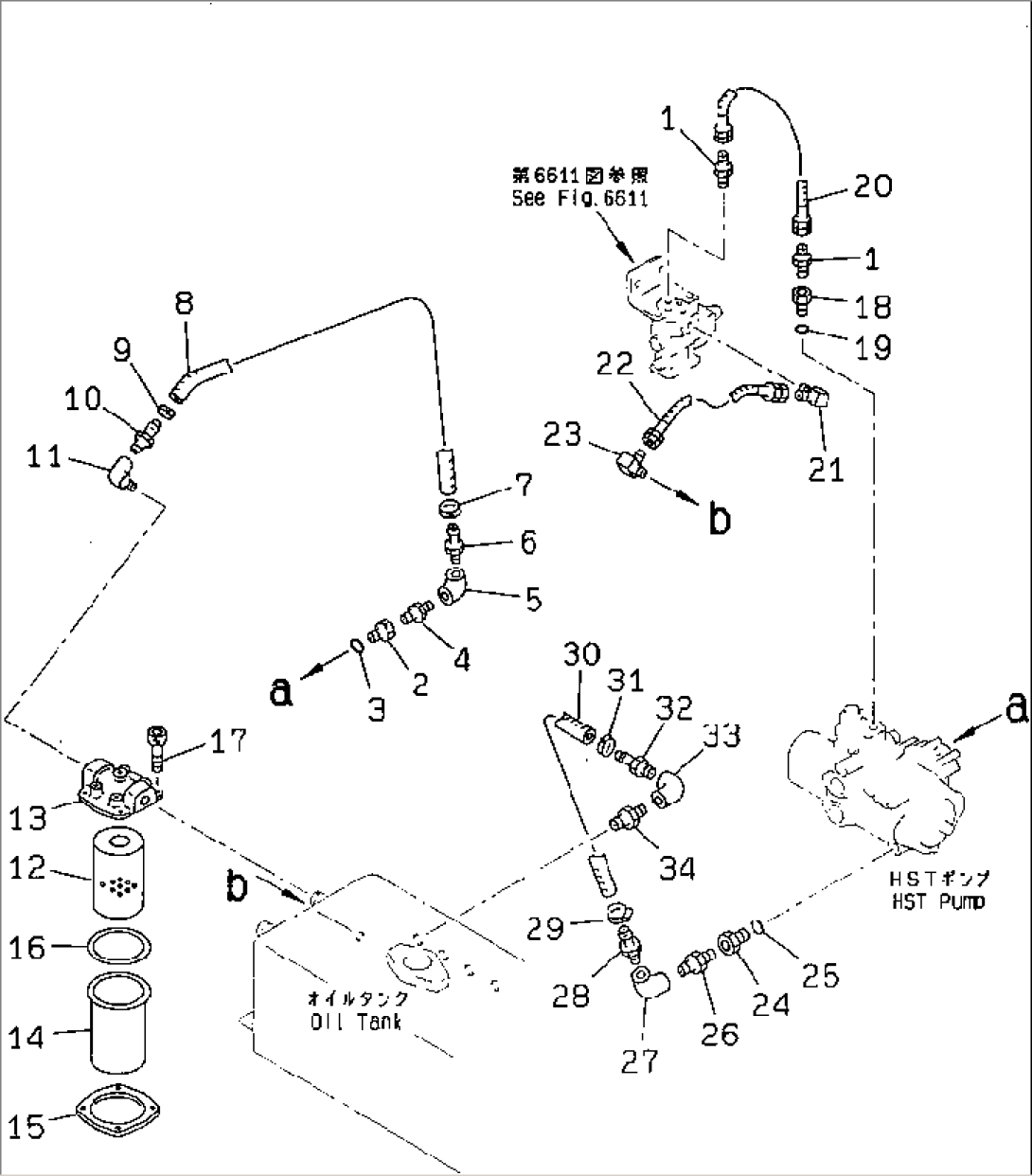 HYDRAULIC PIPING (TRAVEL MOTOR LINE) (2/2)(#2001-2700)