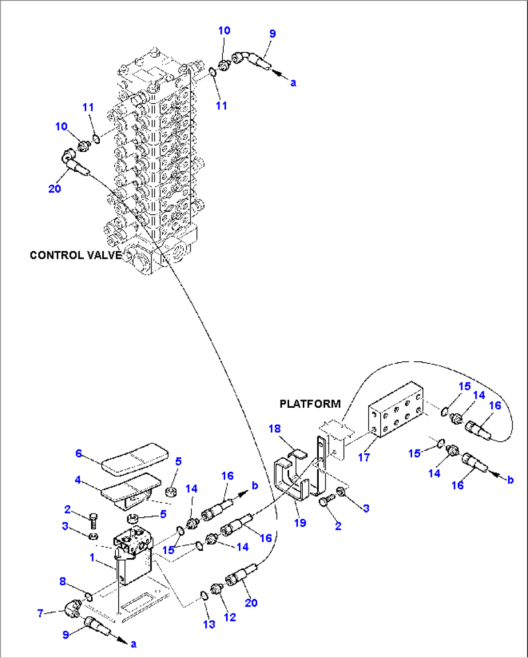 HYDRAULIC PIPING (2nd BOOM PPC VALVE LINE)