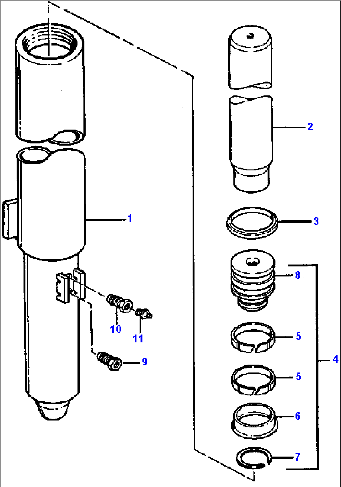TRACK ADJUSTER CYLINDER - LATER VERSION STANDARD GAUGE TRACKS